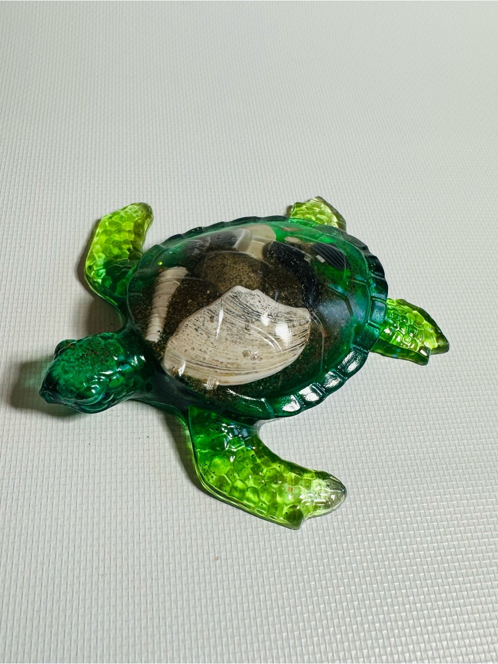 Hand Crafted Green Resin Sea Turtle Shell Accents